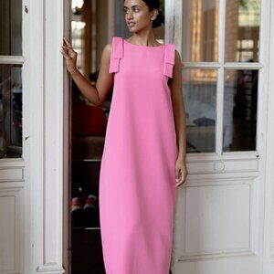 ABBEY GLASS Pink Bow Shift Dress